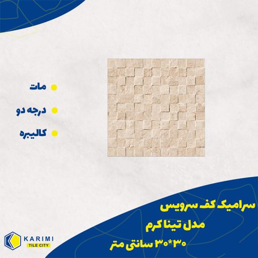 سرامیک کف سرویس طرح تینا کرم مات3 30-30